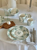 Laura Ashley porcelain mugs set of 4 in teal green, UK version