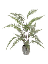 Gallery Home Grey Faux Fern Artificial Plant in Ceramic Pot, 91cm Tall