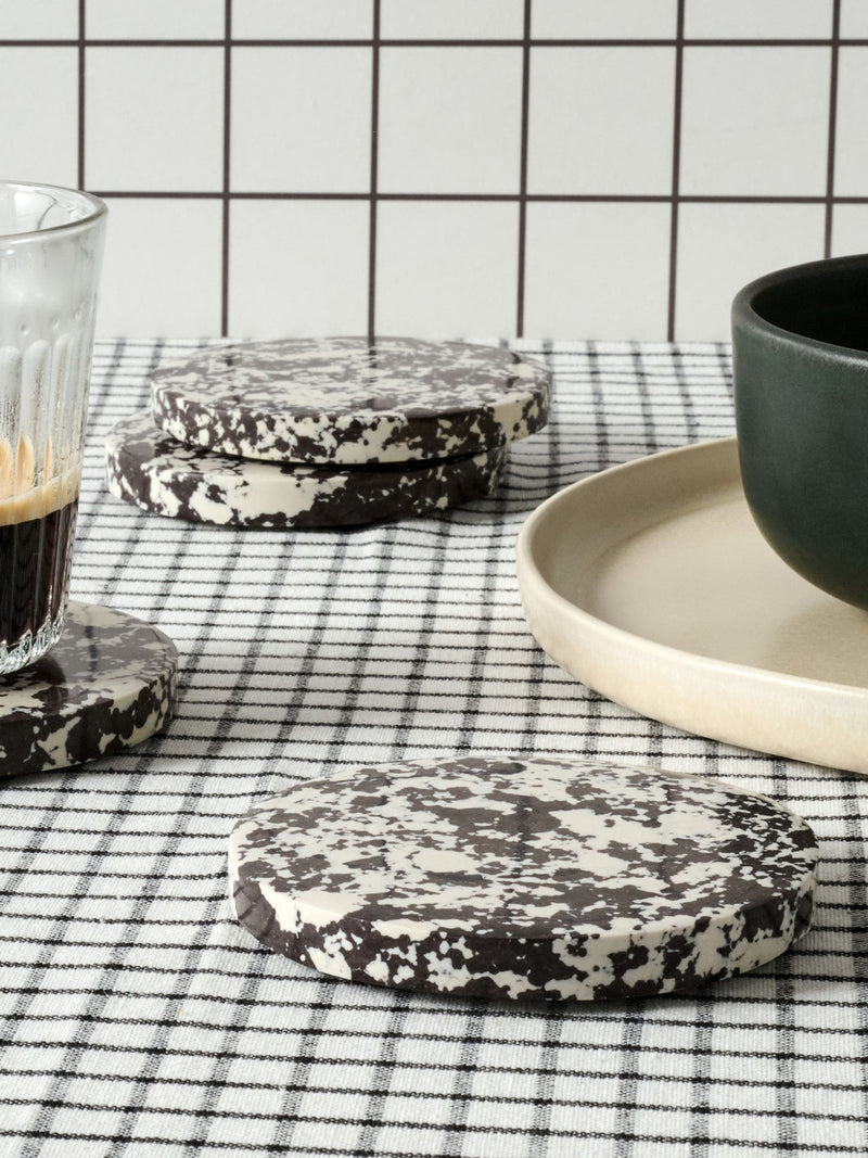 Curateology Black Rock Coasters Set of 8 - British product