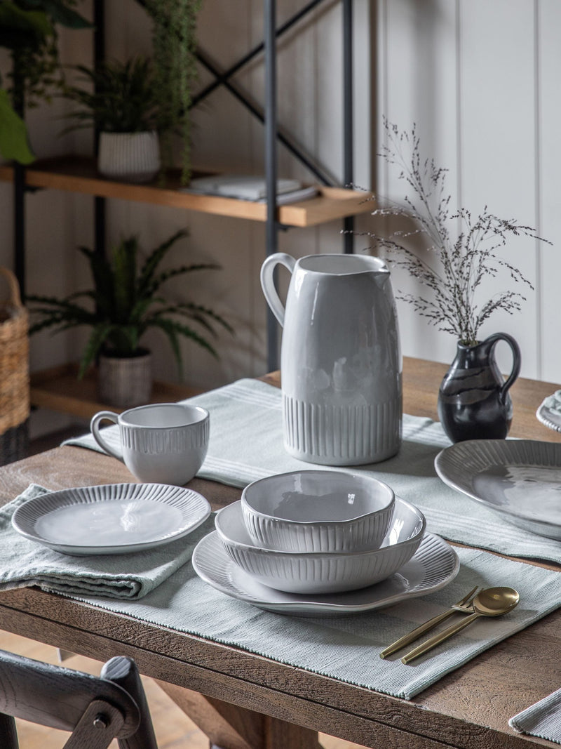 Gallery Home cream earthen ridged mugs 4 pack, UK version