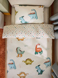 Cream Dinosaur duvet cover and pillowcase set - British product