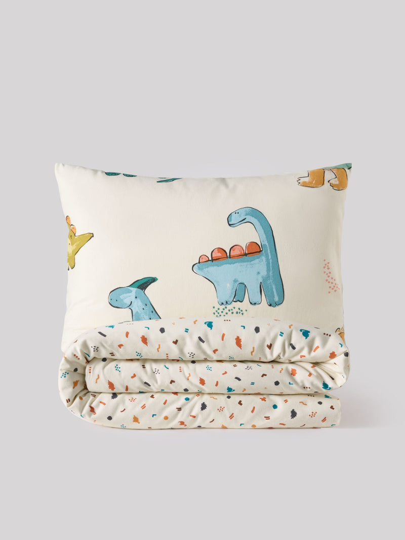 Cream Dinosaur duvet cover and pillowcase set - British product