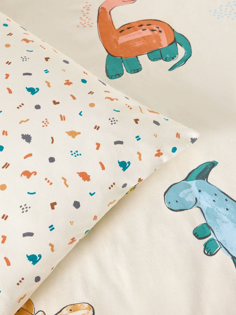 Cream Dinosaur duvet cover and pillowcase set - British product