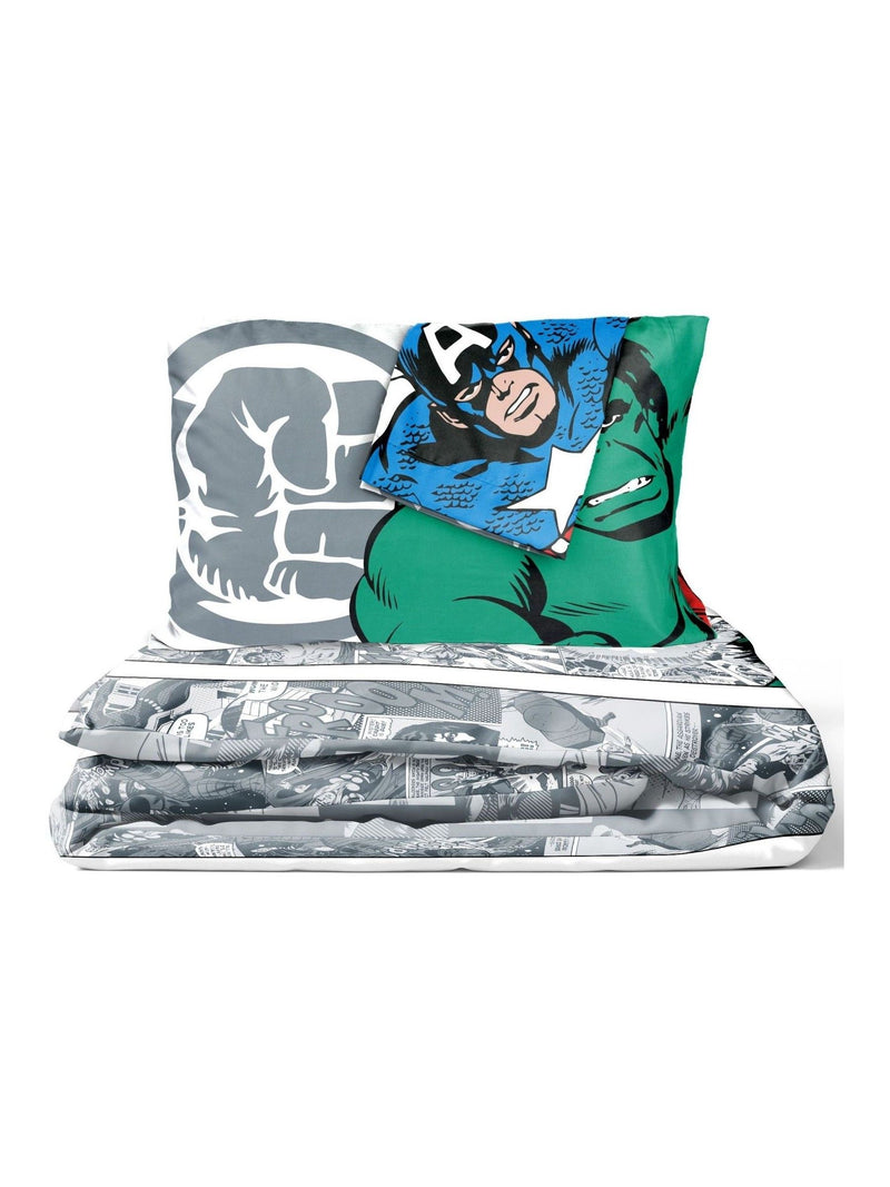 Jay Franco Grey Marvel Comics Avengers Comic Cool 100% Cotton Double Duvet Cover & Pillowcase Set