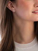 Beaverbrooks Sterling Silver Silver Cubic Zirconia Stud Earrings