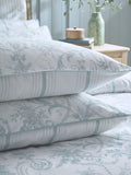 Laura Ashley Blue Seaspray Tuileries reversible duvet cover and pillowcase set, UK version