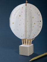 Hallmark White Gold Premium 3D Hot Air Balloon Card Paper Fables Pop-Up Greeting Card