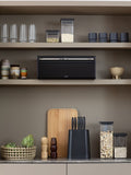 Brabantia black fall front bread bin - British product