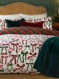 Furn Berry/Pine Nathalie Bows Reversible Duvet Cover and Pillowcase Set