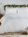 White Christmas snow crystal tufted duvet cover set - British product
