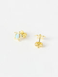 Oliver Bonas gold plated opalite turtle stud earrings, imported from the UK