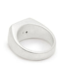 AllSaints Silver Tone Mens Chunky Hexagon Signet Ring