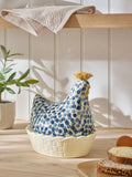 Blue Ceramic Chicken Egg Holder