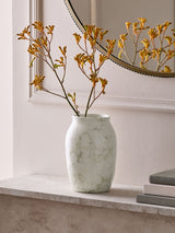 White Ceramic Marble Effect Vase Stoneware Vase 26.5cm