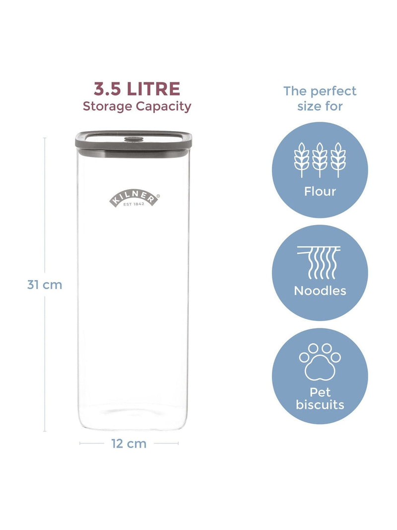Kilner Clear Fresh Storage Jar 3.5 litre set of 2, UK version
