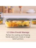 Kilner clear glass food storage containers 1.5l set of 2, UK version