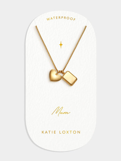 Katie Loxton Gold Tone Mum Charm Waterproof Necklace