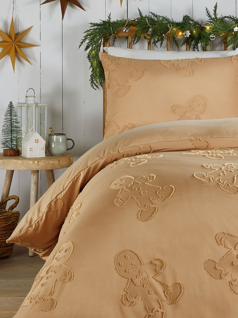 Ginger Gingebread Christmas duvet cover and pillowcase set, UK version