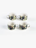 Kew Gardens Set of 4 Green Bloom Espresso Mugs