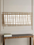 Libra Interiors Gold Lattice Wall Decor Mirror Brass Finish