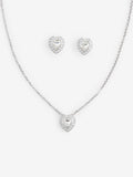 Swarovski White Ariana Grande Heart Rhodium Plated Jewellery Set (British brand)