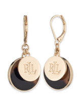 Lauren Ralph Lauren Gold Tone Walton Tort Coin Drop Earrings