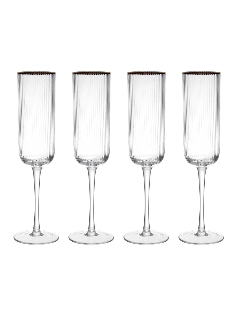 Mikasa gold champagne flutes set of 4, imported from the UK
