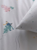 Fusion White Frosty Skier Christmas Duvet Cover Set - British product