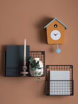 Karlsson Ochre Yellow Misty Blue Cuckoo Wall Clock
