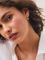 Brushed Gold Tone Heart Pierced Earrings