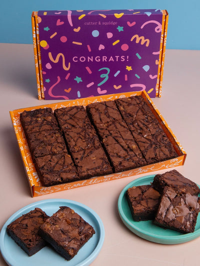 Cutter & Squidge Congratulations Ultimate Fudge Brownies Box 12 Squares