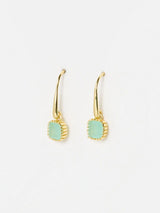 Oliver Bonas Blue Briar Gold Plated Aquamarine Drop Earrings
