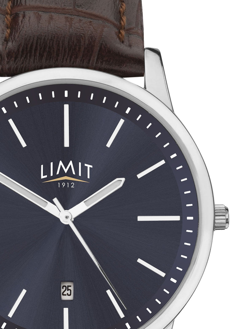 Limit Black Modern 38mm Round Analogue Watch With Strap