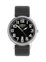 Limit Black Pilot 40mm Round Analogue Men's Watch with Strap