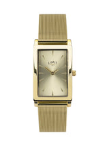 Limit Gold Tone Rectangular Analogue Watch with Mesh Strap 23mm