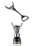 Selbrae House Silver Highland Cow Bottle Opener and Stoppper Duo