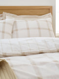 Bianca Natural Oxton Check 200 Thread Count Duvet Cover Set - British product