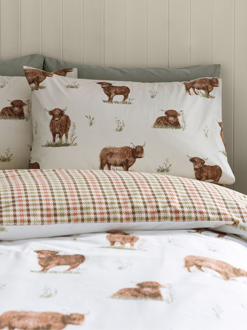 Catherine Lansfield Highland Cow Duvet Cover Set - British product