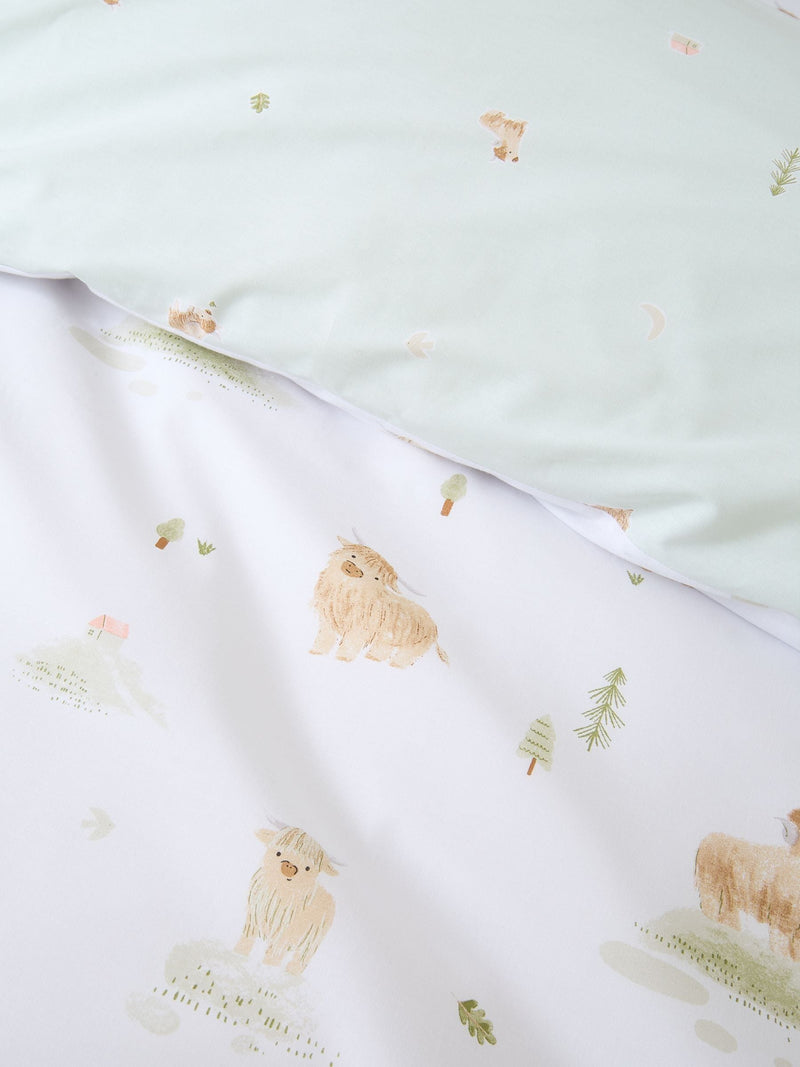 Bianca white mini moo cow reversible duvet cover set - British product