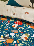 Catherine Lansfield Green Fox and Woodland Friends duvet cover set - British product
