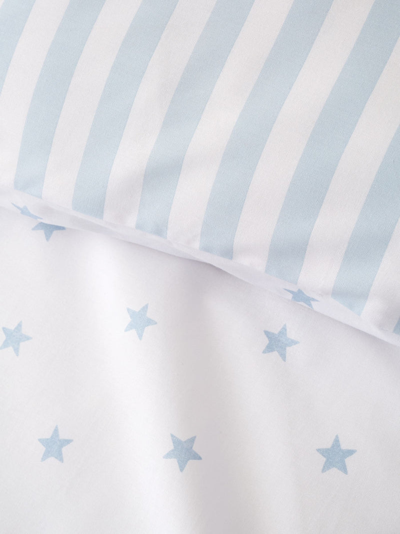 Bianca Blue Mini Star & Stripes cotton duvet set - British product