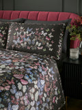 Soiree Charcoal Papillon Velvet Duvet Cover Set