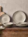 Nkuku Cream Malia dinnerware set 12 piece, imported from the UK