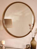 Nkuku Brass Almora round mirror 90cm, imported from the UK