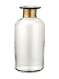 Nkuku Clear Chara hammered glass bottle 39cm height, imported from the UK