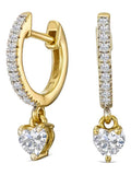 The Diamond Store Heart Drop Huggie Earrings with 0.50ct lab diamonds in 18K gold vermeil (British brand)