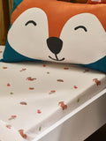 Catherine Lansfield Cream Fox and Woodland Friends Fitted Sheet