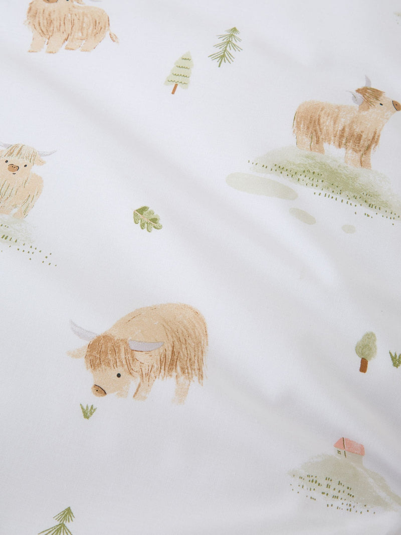Bianca White Mini Moo Cow fitted sheet - British product