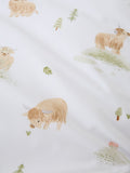 Bianca White Mini Moo Cow fitted sheet - British product