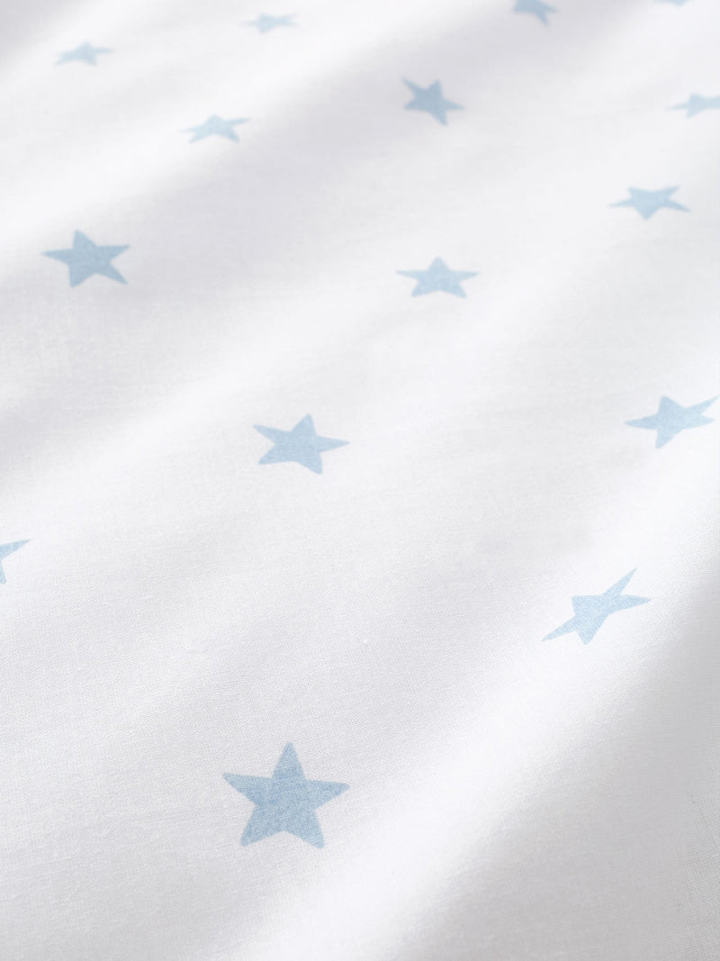 Bianca blue mini star & stripes cotton fitted sheet - British product